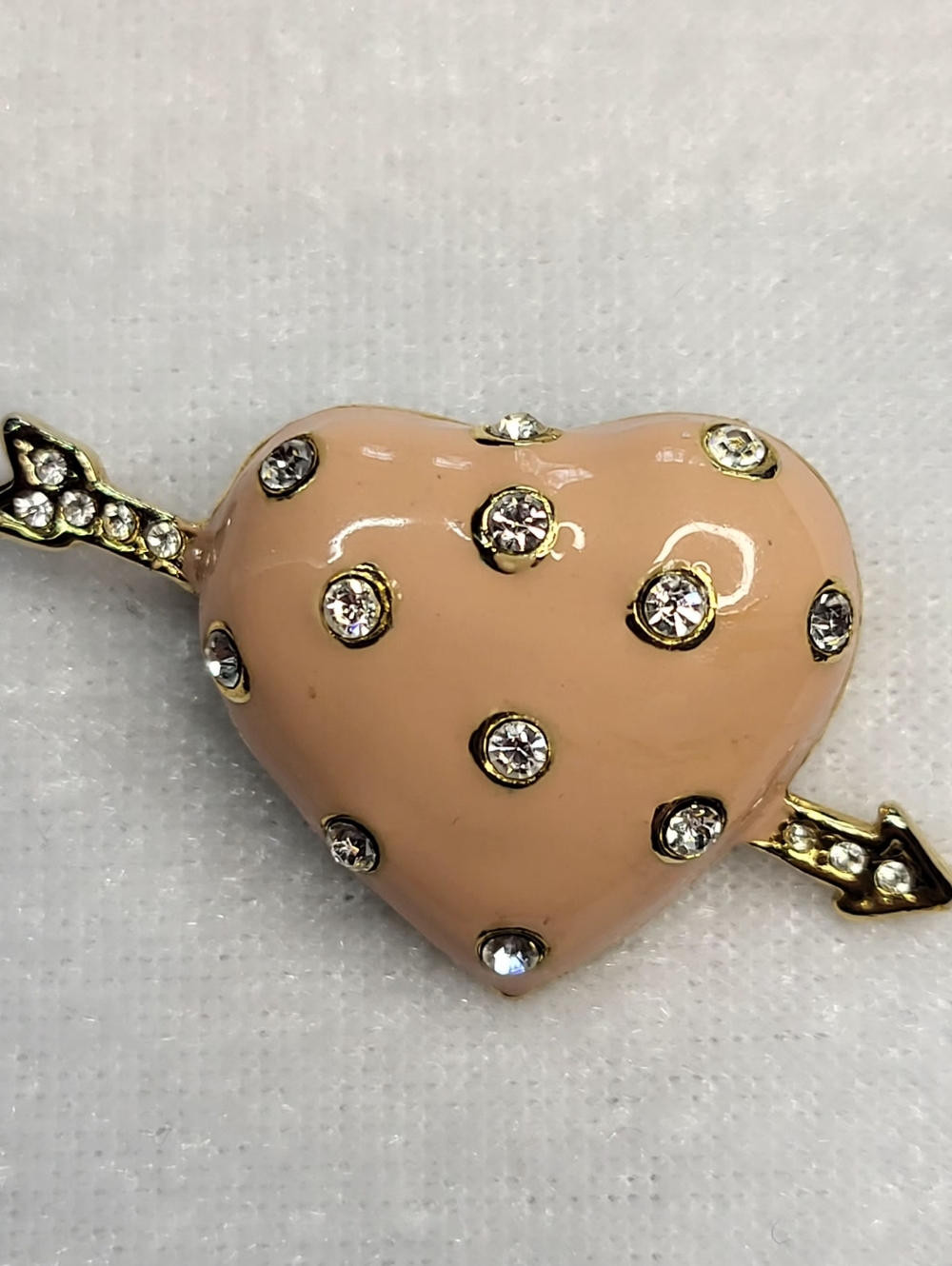 Cupid's Arrow Heart Brooch / Pin